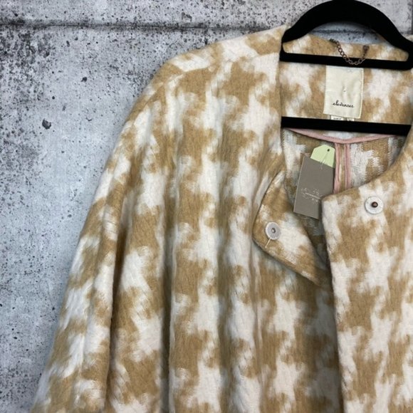 Anthropologie Houndstooth Wrap Coat - Picture 4 of 6